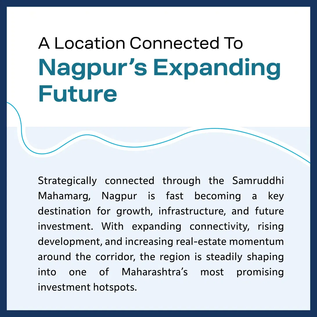 Official Godrej RiverShore campaign artwork describing Nagpur's expanding future